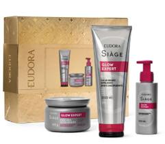 Kit Siàge Glow Expert: Shampoo 250 ml + Máscara Capilar 250g + Balm Finalizador 100 ml