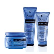 Kit Siàge Hair Plastia Shampoo Condicionador Máscara Capilar Plástica dos Fios Esgotados Hidratação