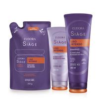 Kit Siàge Liso Intenso Rotina: Shampoo 250ml + Refil Máscara Capilar 250g + Condicionador 200ml