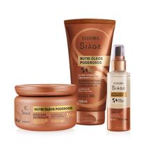 Kit Siàge Nutri Óleos Poderosos: Máscara Capilar 250g + Elixir Capilar 150ml + Óleo Capilar 90ml