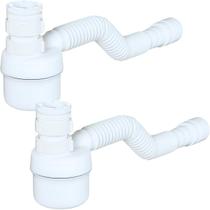 Kit Sifão Copo Ajustável Tigre Sanfonado Lavatório Cozinha Tanque Extensível Universal Pia Branco Kit Sifão Copo Ajustável Tigre Sanfonado Lavatório Cozinha Tanque Extensível Universal Pia Branco