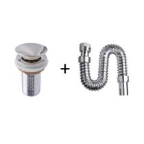 Kit Sifão Cromado + Válvula Pia Cuba Click Cromada Kit Sifão Cromado + Válvula Pia Cuba Click Cromada
