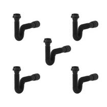 Kit Sifão Extensível Sanfonado Flexível com 5 unidades PVC Preto Até 70cm Cozinha Pia Banheiro Tanque Universal