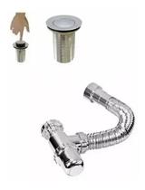 Kit Sifão Sanfonado Copo Pvc + Válvula Click Kit Sifão Sanfonado Copo Pvc + Válvula Click