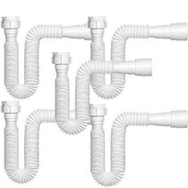 Kit Sifão Tigre Sanfonado Ajustável Multiuso Flexível Pia Lavatório Tanque Extensível Universal