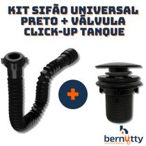 Kit Sifão Universal Preto + Válvula Click-Up Tanque Cuba Kit Sifão Universal Preto + Válvula Click-Up Tanque Cuba