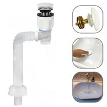 Kit Sifão Válvula Click Cerâmica Pia Banheiro Lavatório Dispositivo AntiOdor Premium Envio Imediato