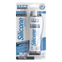 Kit Silicone Branco Bisnaga 50g Acético 6 Unidades - TEK BOND