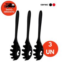 Kit Silicone Maciço Jogo Colher Pequena Escumadeira Universal Pegador Massas Concha Feijão