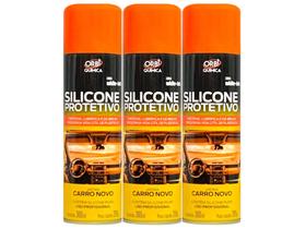 Kit Silicone Spray Painel Protetor Limpa E Da Brilho OrbiSil 300ML 3 Unidades Protetivo Automotivo