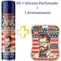 Kit Silicone Spray Perfumado Men 400 ml + Aromatizante Atutomotivo Central Sul