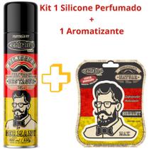 Kit Silicone Spray Perfumado Men 400 ml + Aromatizante Atutomotivo Central Sul