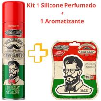 Kit Silicone Spray Perfumado Men 400 ml + Aromatizante Atutomotivo Central Sul