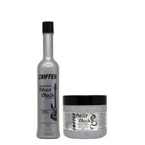 Kit Silver Black Coiffer shampoo Mousse Gloss P/ Cabelos brancos e Grisalhos