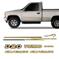 Kit Silverado D20 2000/2001 Faixa Lateral Emblemas Resinados