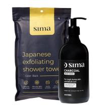 Kit Sima Toalha Esfoliante Corporal Carvão + Sabonete Corporal 500 ml Kit Sima Toalha Esfoliante Corporal Carvão + Sabonete Corporal 500 ml
