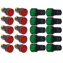 Kit sinaleiros led ad22 22mm 24v verde vermelho