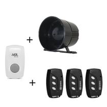 Kit Sirene Acionada Por Controle Remoto + 3 Controles
