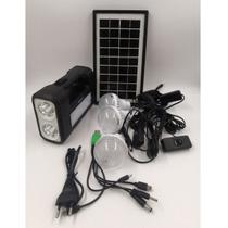 kit Sistema de Luz Solar Farolete lanterna recarregavel lk-3102 Acompanha 3 lâmpadas LED