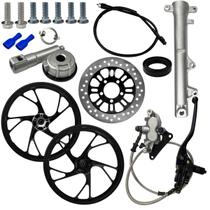 Kit Sistema Freio Dianteiro A Disco Pinça Burrinho Flexivel Cg150 Titan150 Fan150 2009 A 2013 Roda Liva Leve Pé De Galinha