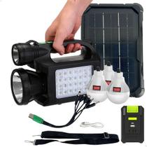 Kit Sistema Luz Solar Portatil c/ Carregador 3 Lampadas Led
