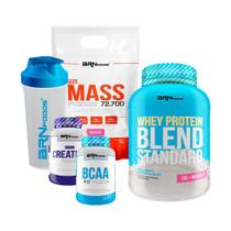 KIT Size Mass 3kg + Blend Standard 2kg + Creatina 100g + BCAA 100g + Coqueteleira - BRN Foods