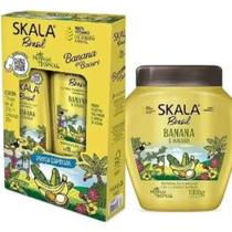 Kit Skala Brasil Banana e Bacuri Creme Tratamento 1kg + 01 sh /cond brasil banana
