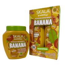Kit Skala Creme 01 kg Banana + Shampoo + Condicionador