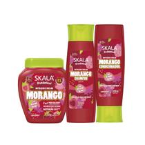 Kit Skala Morango shampoo, condicionador e creme de tratamento