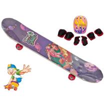 Kit Skate C/ Proteção Iniciante Menino Menina Astronauta