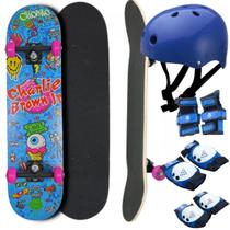 Kit Skate Charlie Brown Jr Montado Capacete C/ Kit Segurança