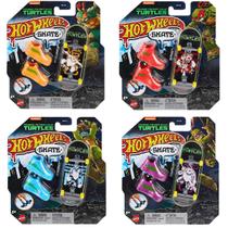 Kit Skate de Dedo Hot Wheels Estampado Tartarugas Ninja