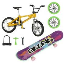 Kit Skate e Bicicleta de Dedo Radical Com Acessorios X-Trick