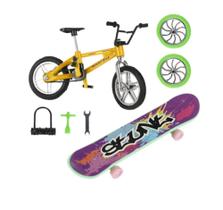 Kit Skate e Bicicleta de Dedo Radical Com Acessorios X-Trick - Art Brink