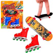 Kit Skate E Patins De Dedo Brinquedo Infantil Manobras - Dute Toys