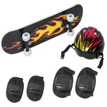 Kit Skate Infantil Capacete, Joelheira e Cotoveleira 60 cm