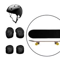 Kit Skate Infantil Com Todos Acessórios Capacete Cotoveleiras Atividade Física Feminino Menina Masculino Profissional