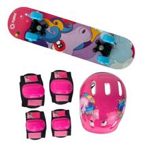 Kit Skate Infantil Completo Com Acessórios de Proteção Capacete Joelheira Cotoveleira Meninas, CKS Toys Kit Skate Infantil Completo Com Acessórios de Proteção Capacete Joelheira Cotoveleira Meninas, CKS Toys