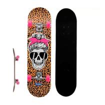 Kit Skate Infantil Feminino Caveira E Oncinha