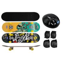 Kit Skate Infantil Iniciante Criança Com Todos Acessórios