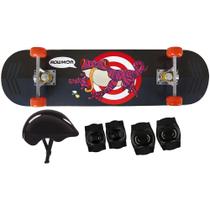 Kit Skate Infantil + Joelheira + Cotoveleira + Capacete