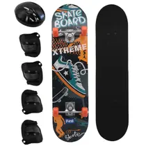 Kit Skate Infantil Juvenil Semi Profissional Até 50kg E Kit Proteção Capacete Old Shoes Kit Skate Infantil Juvenil Semi Profissional Até 50kg E Kit Proteção Capacete Old Shoes