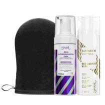 Kit Skelt - Agua Dark 150ml, Iluminador Corporal 120ml e Luva Aplicadora Kit Skelt - Agua Dark 150ml, Iluminador Corporal 120ml e Luva Aplicadora