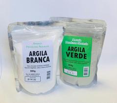 kit skin care 2 peças ,argila branca e verde 500 g cada