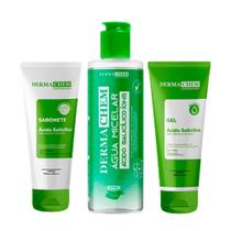 Kit Skin Care Antioleosidade Água Micelar Gel Facial Sabonete Antiacne Dermachem