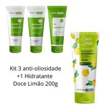 Kit Skin Care Antioleosidade Completohidratante doce limãoprotetor Solar labial de morango