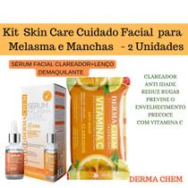 Kit Skin Care Clareador com Vitamina C Sérum Facial + Lenço Demaquilante Dermachem