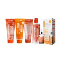 kit skin care clareador facial com vitamina C limpeza e Hidratação para peles com manchas
