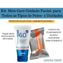 Kit Skin Care Cuidado Facial com Protetor Solar Facial + Sabonete em Barra de Niacinamida Dermachem