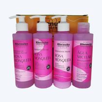 Kit Skin Care Facial Rosa Mosqueta com 4 itens Rhenuks Cosméticos